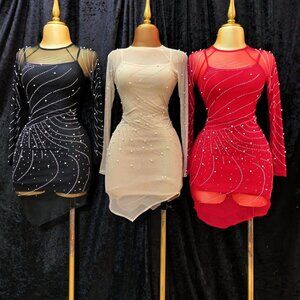 Vestido elegante perlas